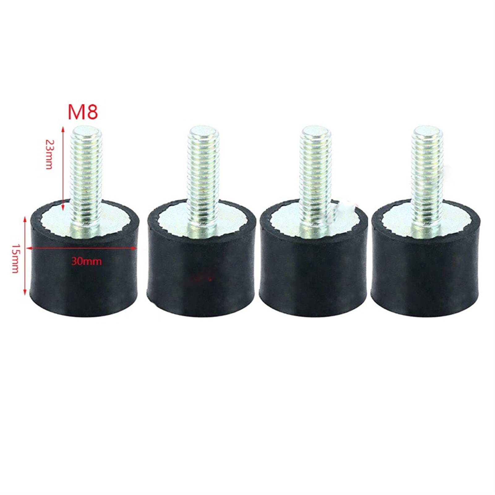 Soportes de goma con rosca, soportes M8 4 piezas, soporte antivibración del amortiguador, cilíndrica bobina(M8 40x20mm)