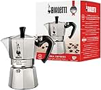 Bialetti - Moka Express: Iconic Stovetop Espresso Maker, Makes Real Italian Coffee, Moka Pot 3 Cups (4.4 Oz - 130 Ml), Aluminium, Silver