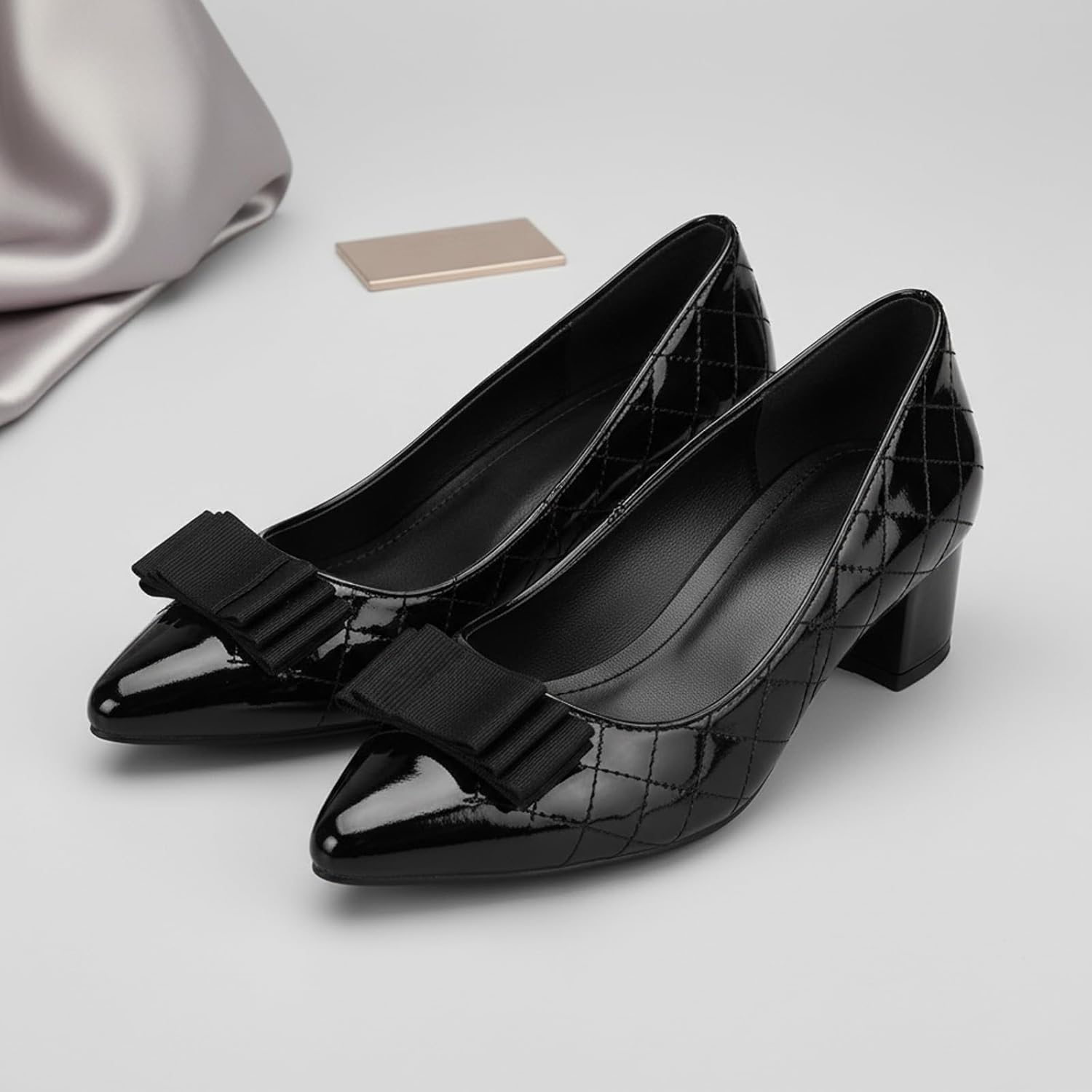 A Pair Black Bow Shoe Clips for Women Dress Shoes, Elegant Plain Ribbon Bow Butterfly Shoe Clips Detachable Shoes Buckles Boot Decoration for Heels Flats Wedding Prom - Image 4