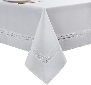 EHouseHome Heavy Duty Fabric Tablecloth with White Lace-Waterproof/Wrink...