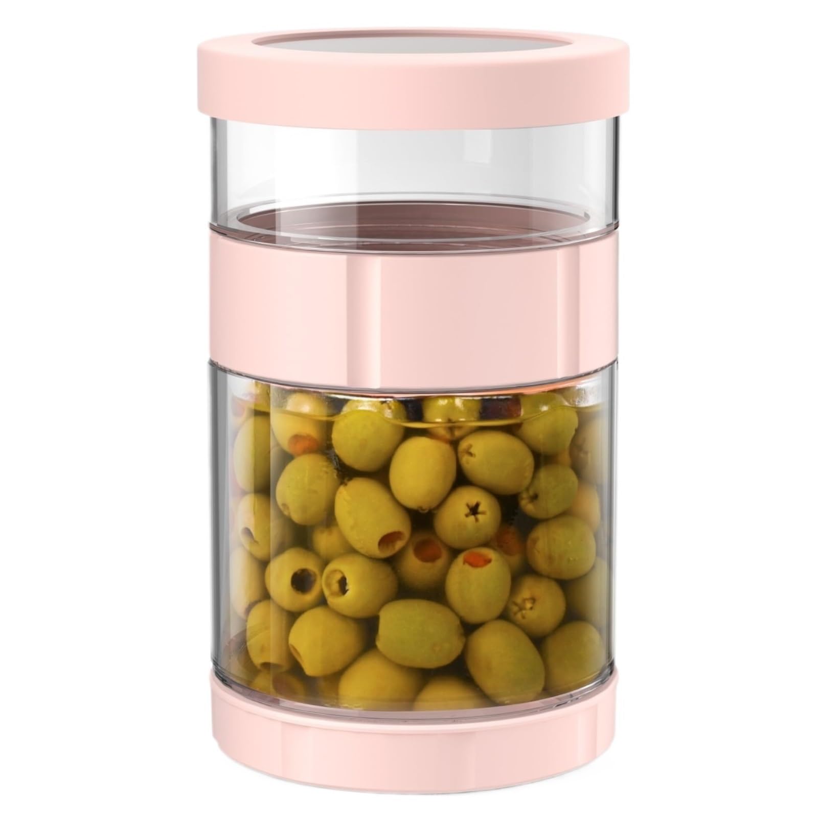 AMULONG Sweet Jars Apothecary 2 Pcs Glass Jars Screw Cap Container With Strainer For Pickling Jars for Crafting(Pink)