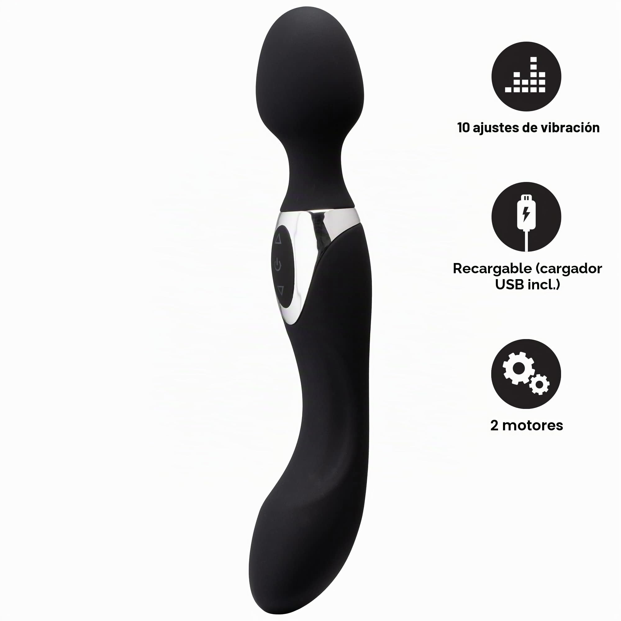 Sinful Varita mágica vibrador – Varita de placer doble juguete para adultos – Potente juguete sexual varita masajeador – recargable e impermeable juguetes sexuales para parejas – Juguete vibrador