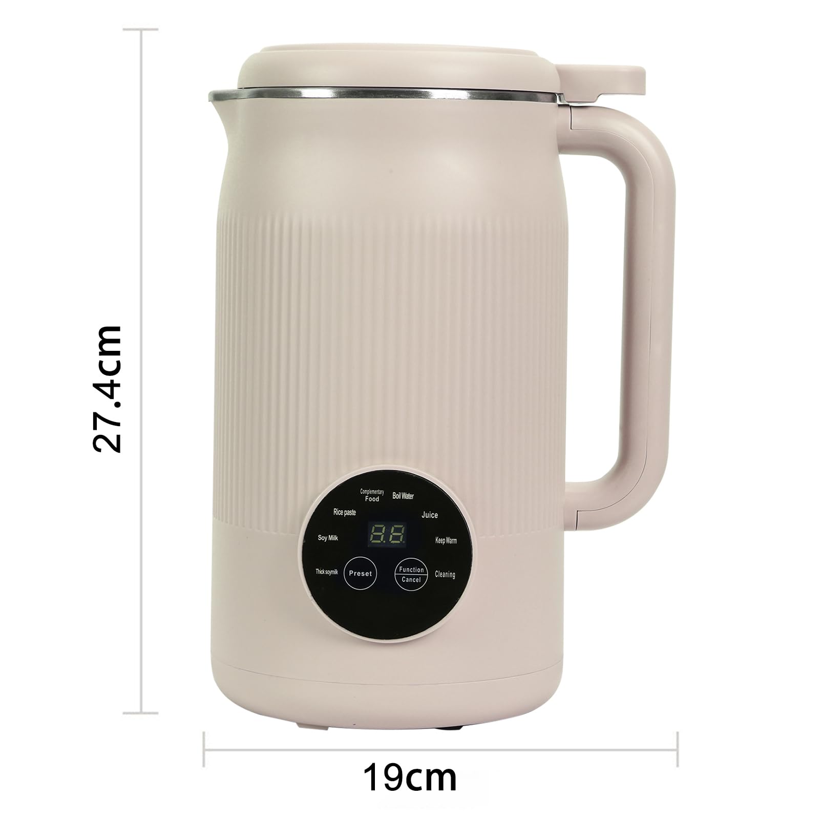 Máquina de leche de soja, 1200 ml, máquina automática de leche de plantas de acero inoxidable, silenciosa, para leche vegetal casera, avena, soja, sésamo negro, bebidas sin leche (blanco)