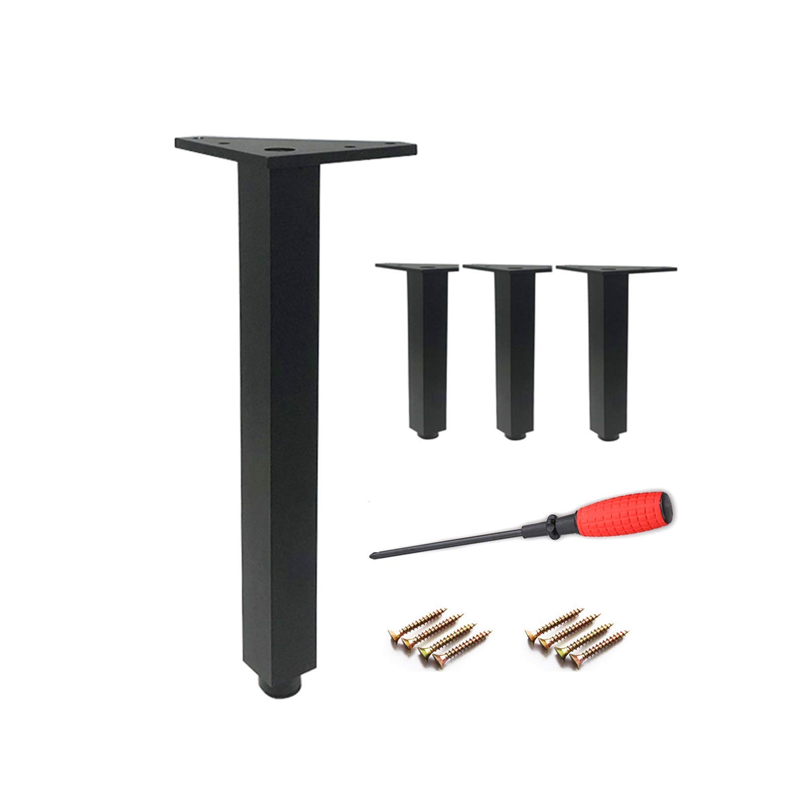 ZXFDMSWJ Gambe per Tavolo in Metallo Regolabili, Set di 2 Gambe per mobili a Forma di V per Tavolo da Pranzo, Altezza 45/72 cm, Nere (6 cm/2,4 Pollici)