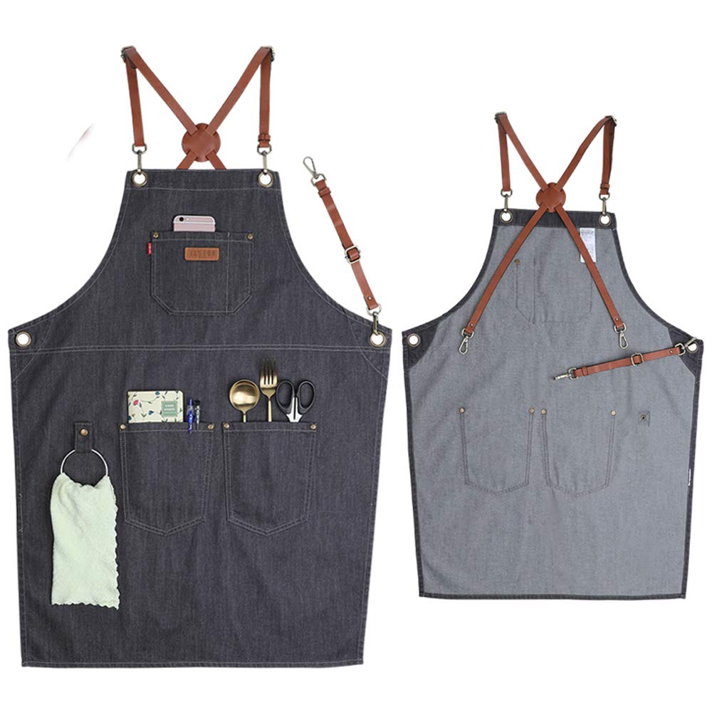 Buy VANTOO Professional Denim BBQ Gill Chef Art Apron for Men and Women
