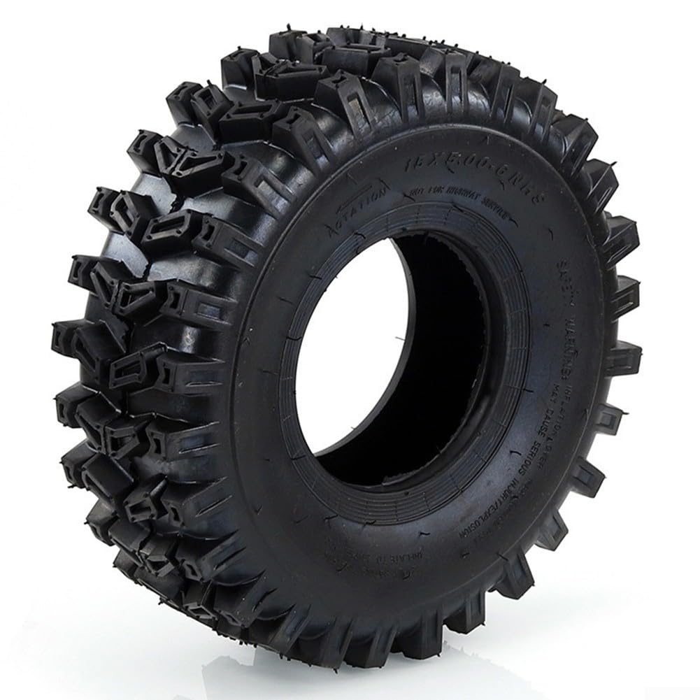 Neumático sin cámara de 15 x 5.00-6 de goma resistente de 4 capas para ATV Go Kart cortacésped tractor de jardín quitanieves grueso resistente al desgaste neumático de vacío todo terreno