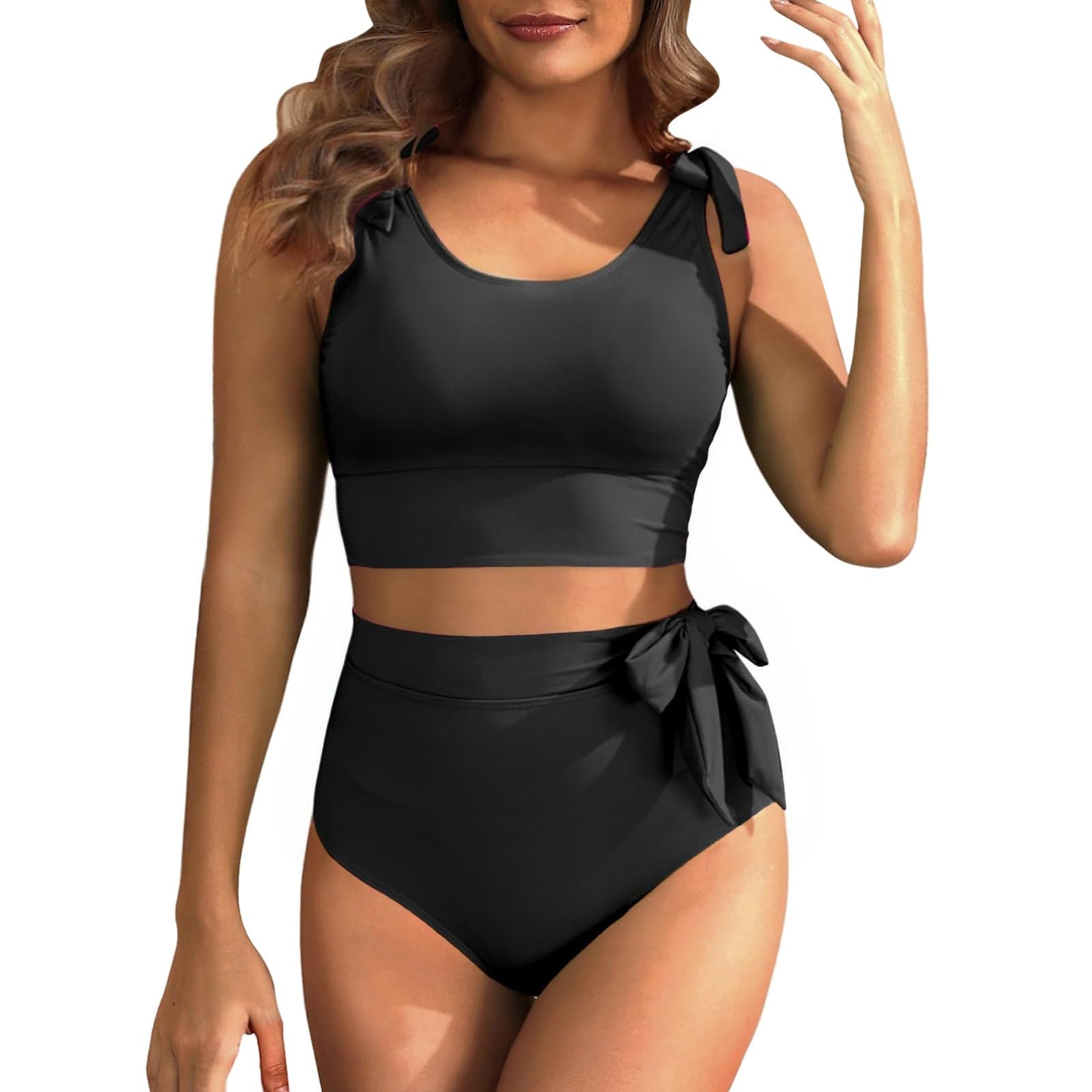 Bikini rose vif push up pour sculpter la taille haute - 6