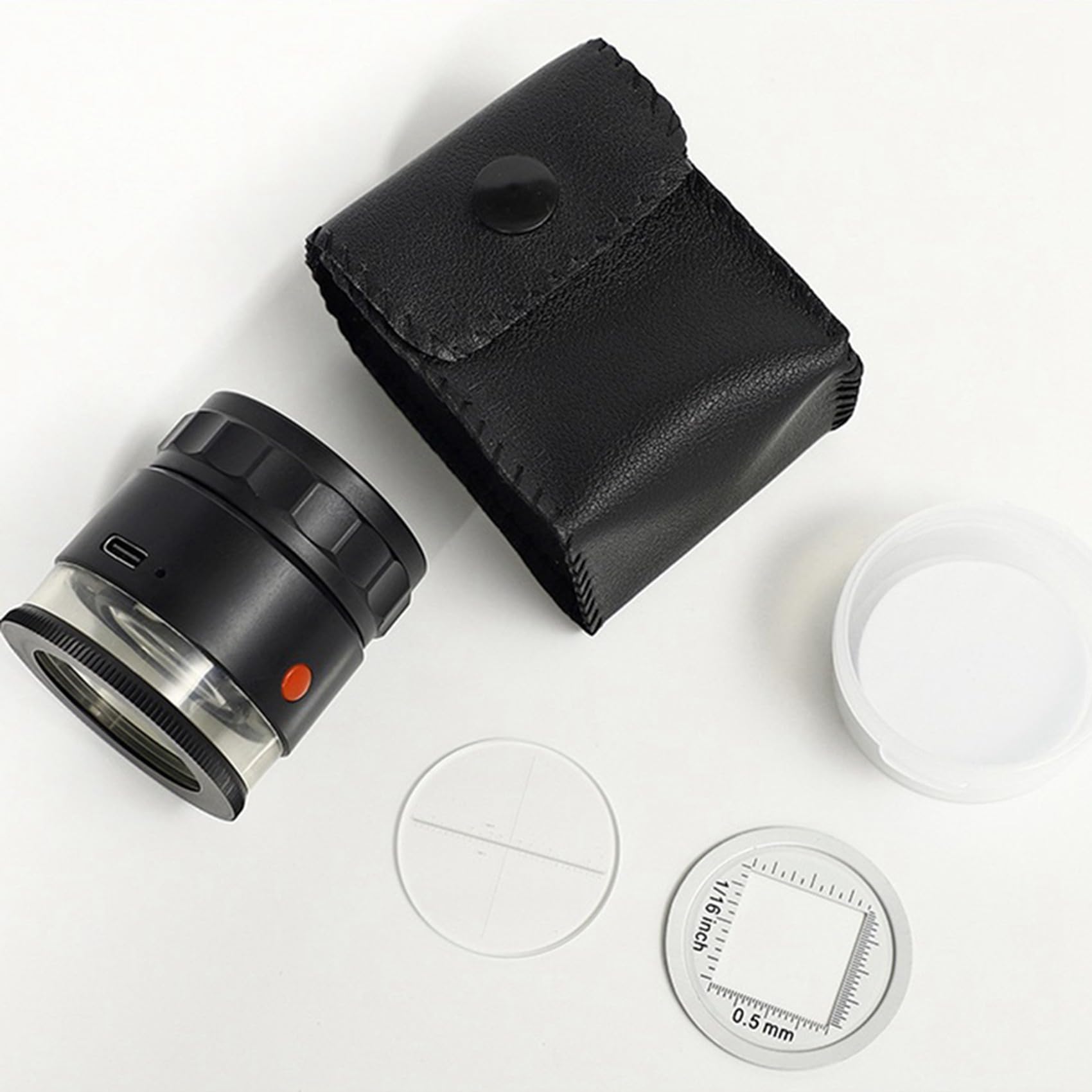 2pièces Loupe de Mesure sur Pied 10X Loupe Éclairée par LED et UV Loupe Rechargeable pour et Pierres Précieuses