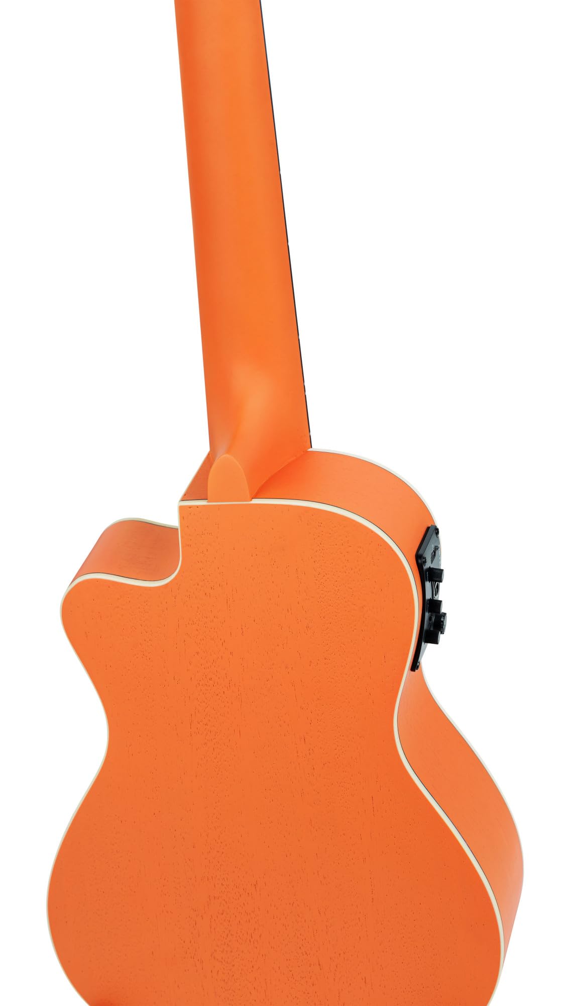 Ortega Guitars Ukulélé Concert Électro-Acoustique – Série Custom Built Halloween Edition – Okoumé, Orange (RUHWCE)