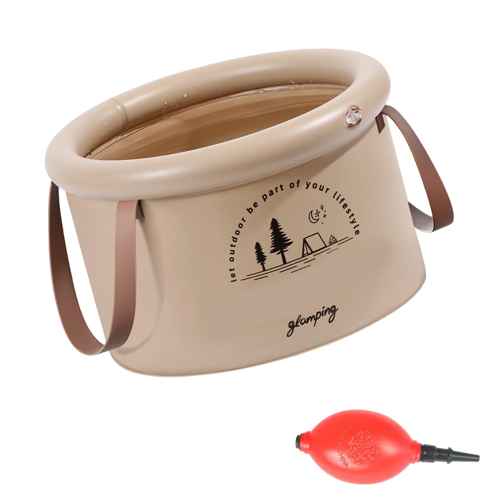 Msioytog Quick Setups Silicone Wash Tub for Backpackers Stable Construction Camping Water Bag with Portable Handle Pet Bathing Foot Soaking Bucket