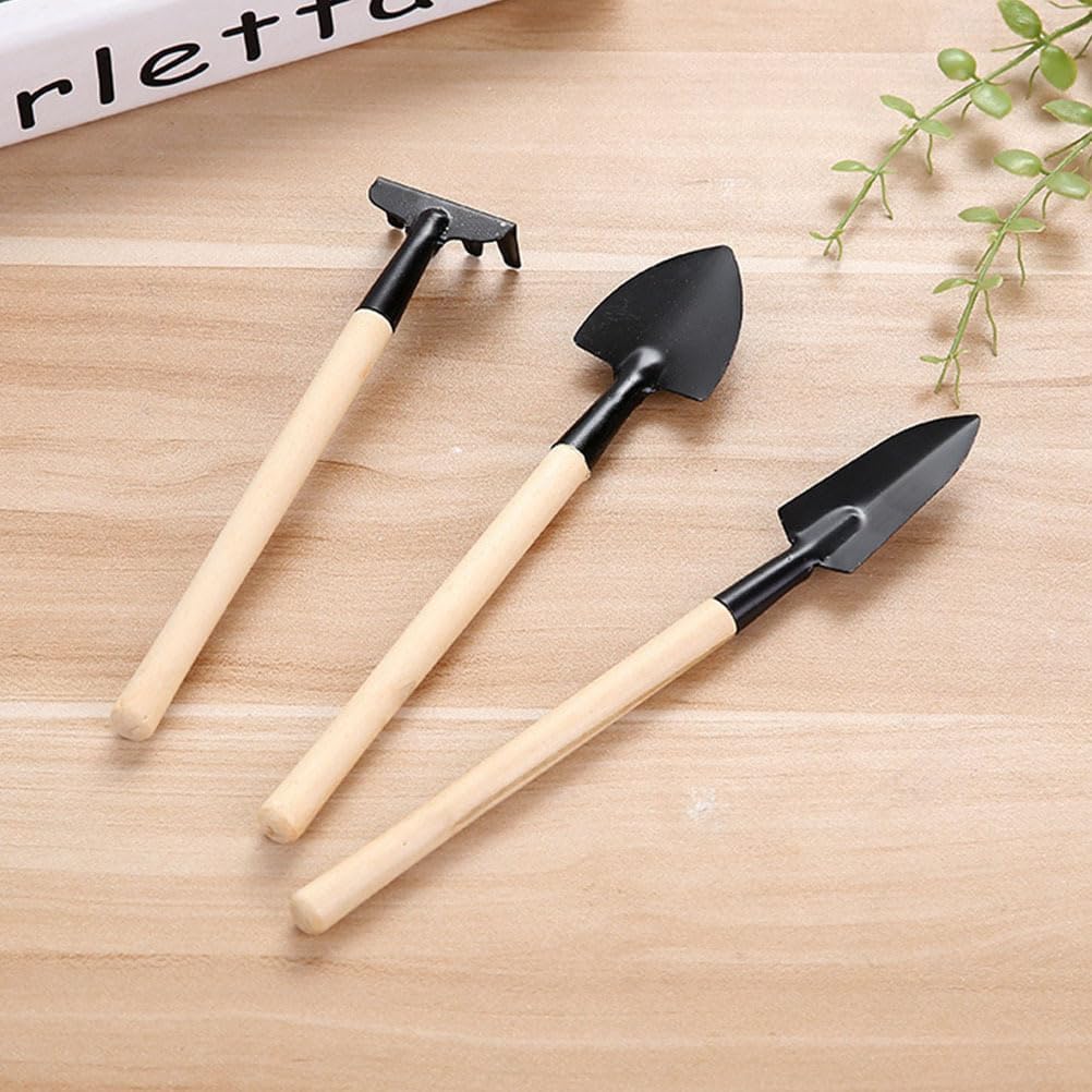 GANAZONO 8 Sets Mini Gardening Tools Portable Garden Hand Tools Set Miniature Gardening Rake Trowel and Shovel for Bonsai Succulents Herbs Planting