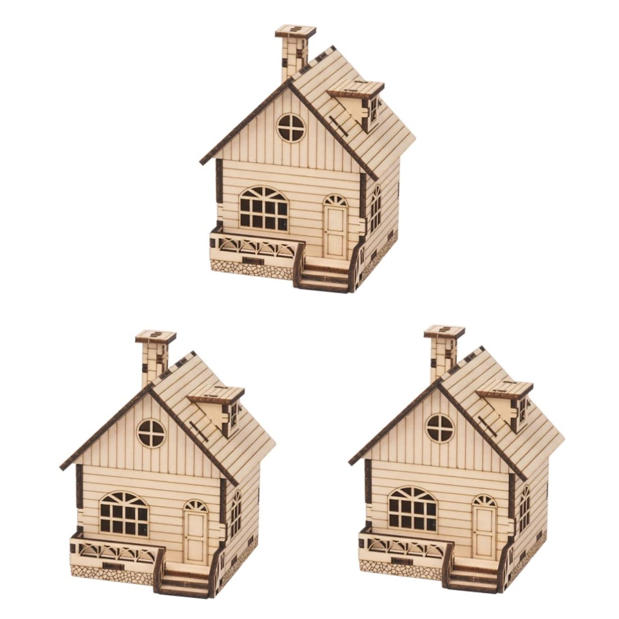 Toyvian 3pezzi Carillon Forma Music Box Assembled per Decorazione Musicale Unico per Compleanni e Speciali Colore