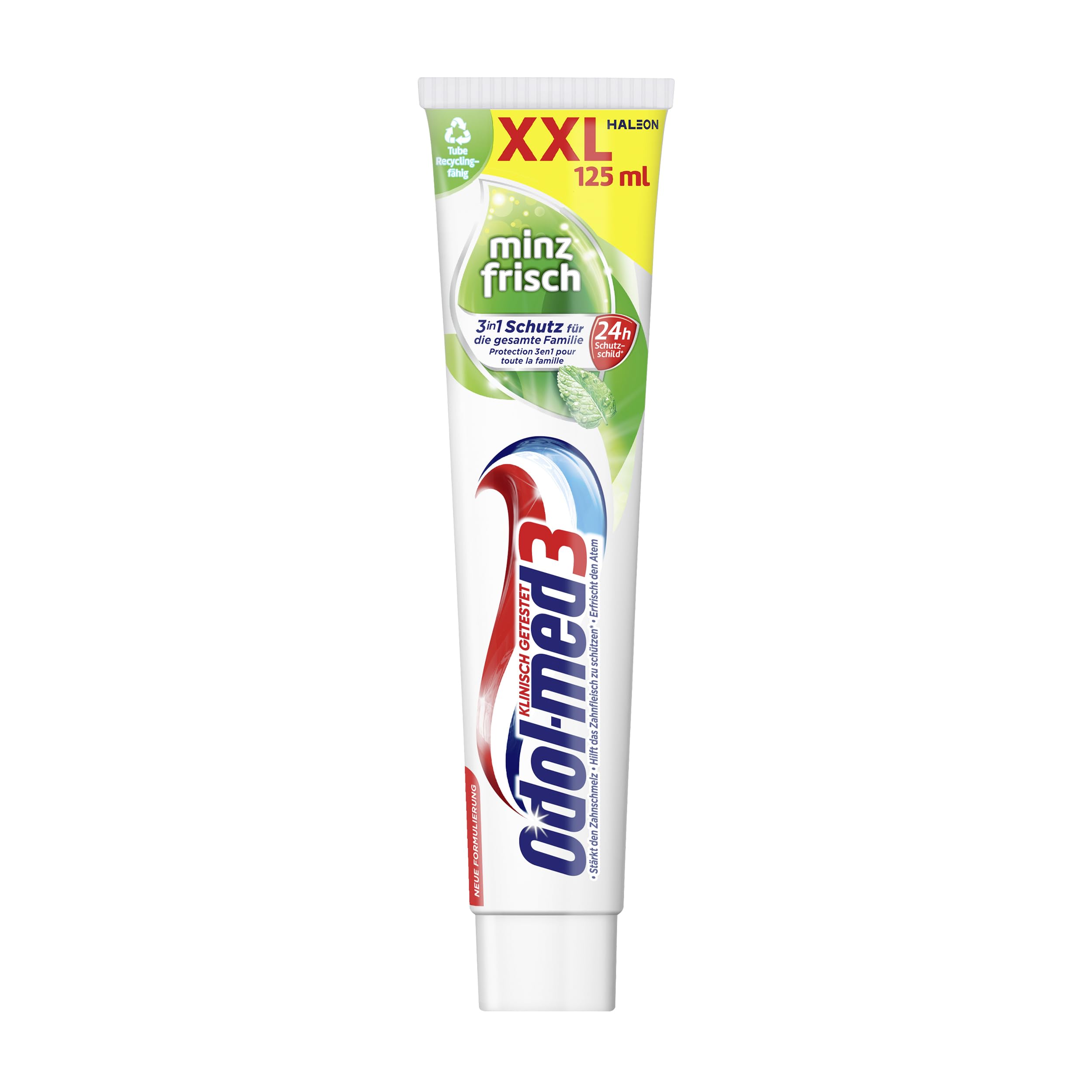 Odol-med3 Original Toothpaste, Mint Fresh, Daily Clean, 3-in-1 Protection, Helps Protect Gums, 125 ml, Toothpaste