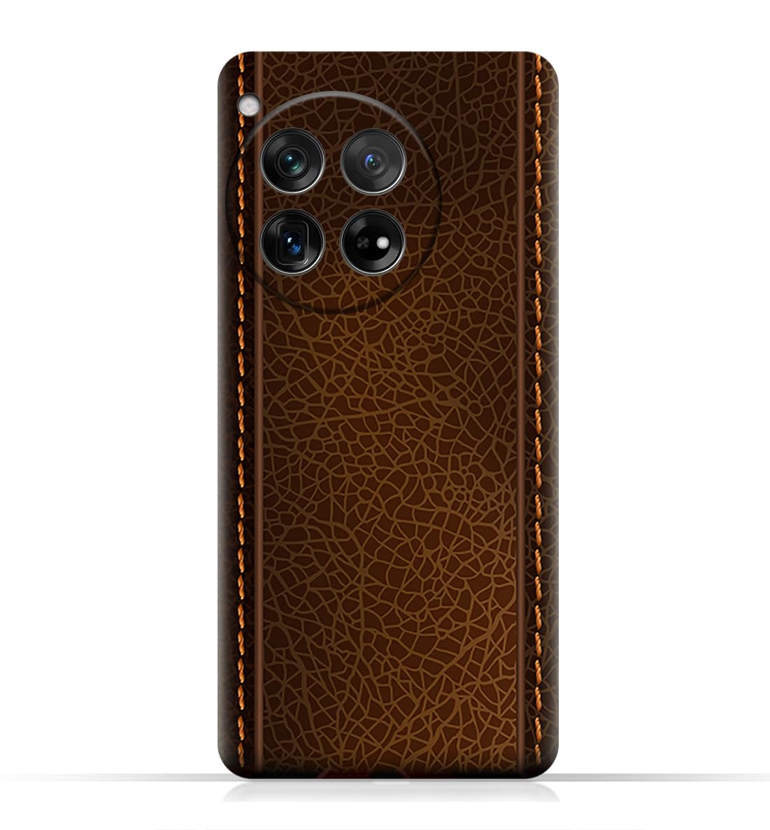 AMC Design TPU Mobile Case Cover compatible with OnePlus 12 (5G) model with Brown Leather Pattern