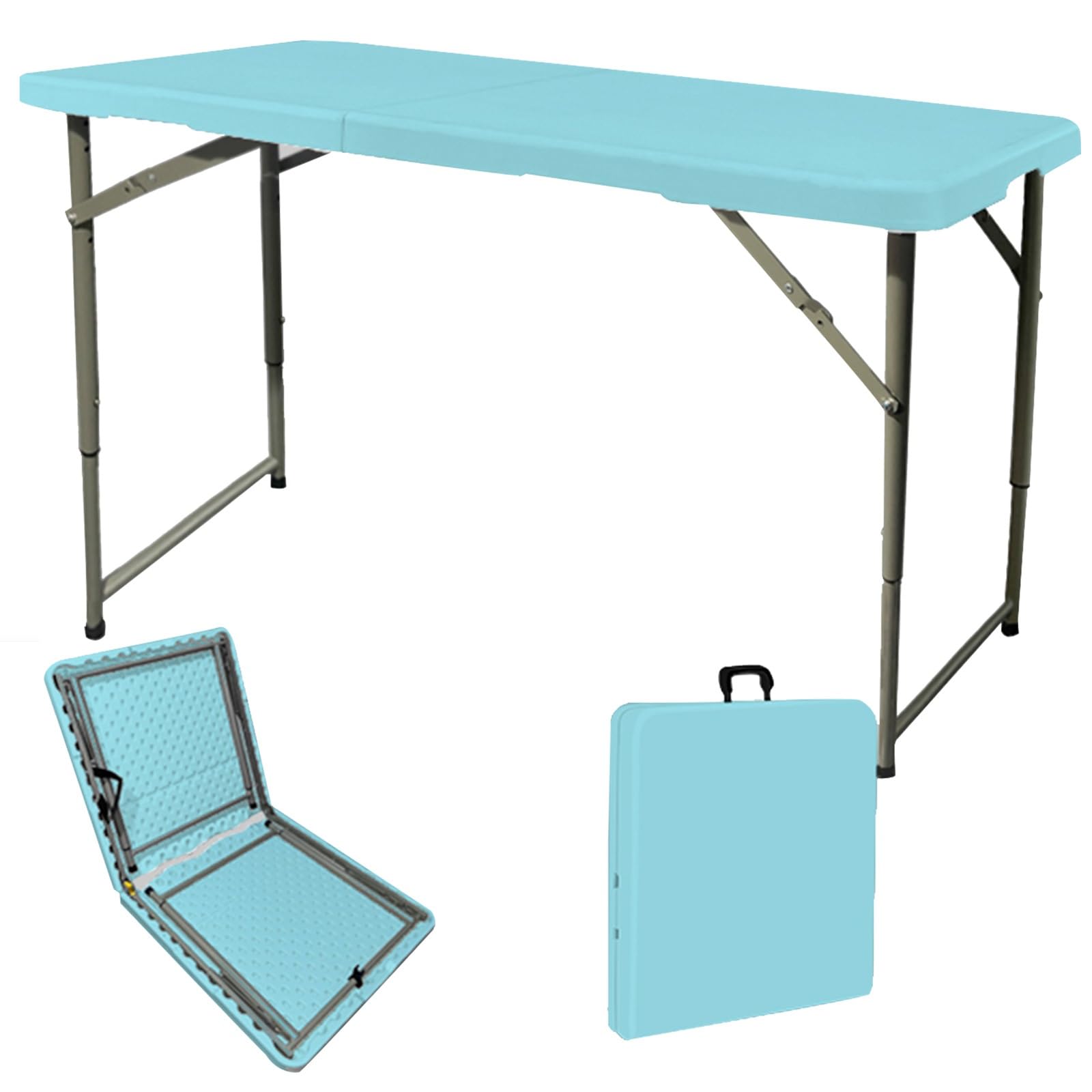 Table pliante portable en polyéthylène 1,2 m réglable pour camping