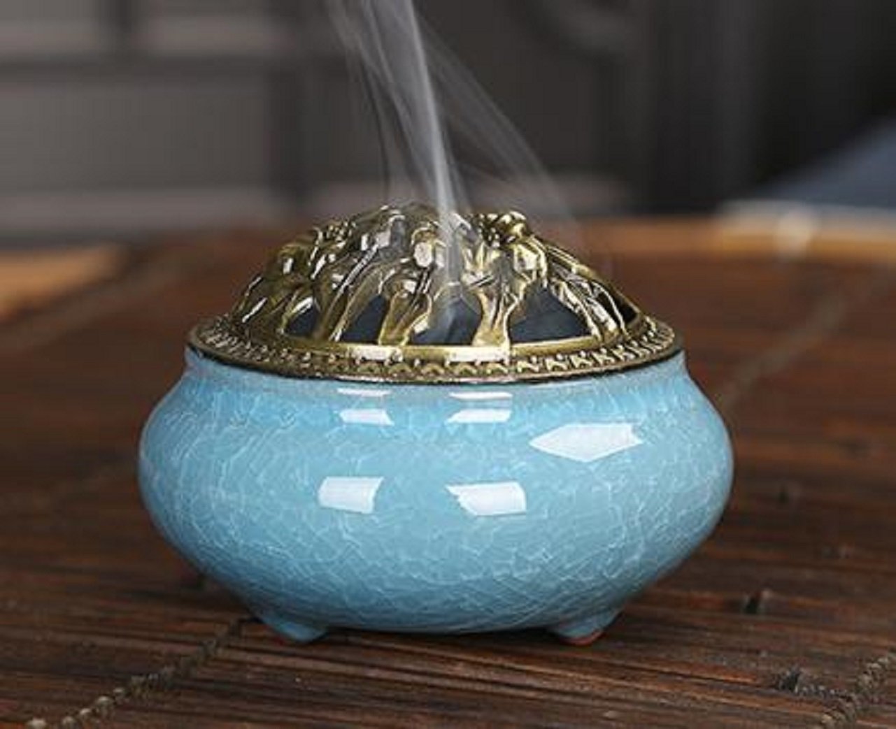 Amazon｜陶磁器 香炉 青磁 丸香炉 お香立て 渦巻き線香 アロマ などに