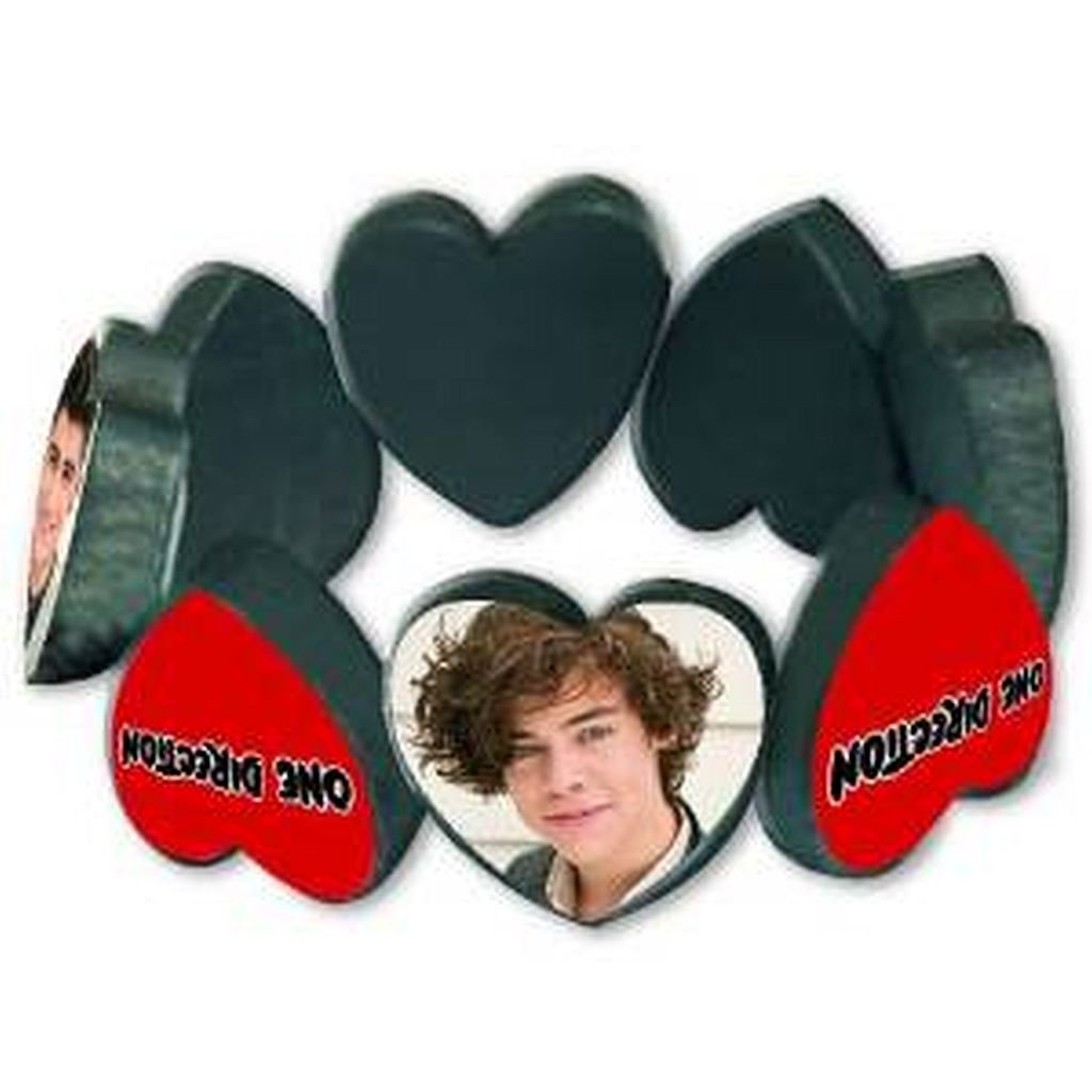 One Direction 1D Heart Expandable Bracelet - Red Heart Wristband