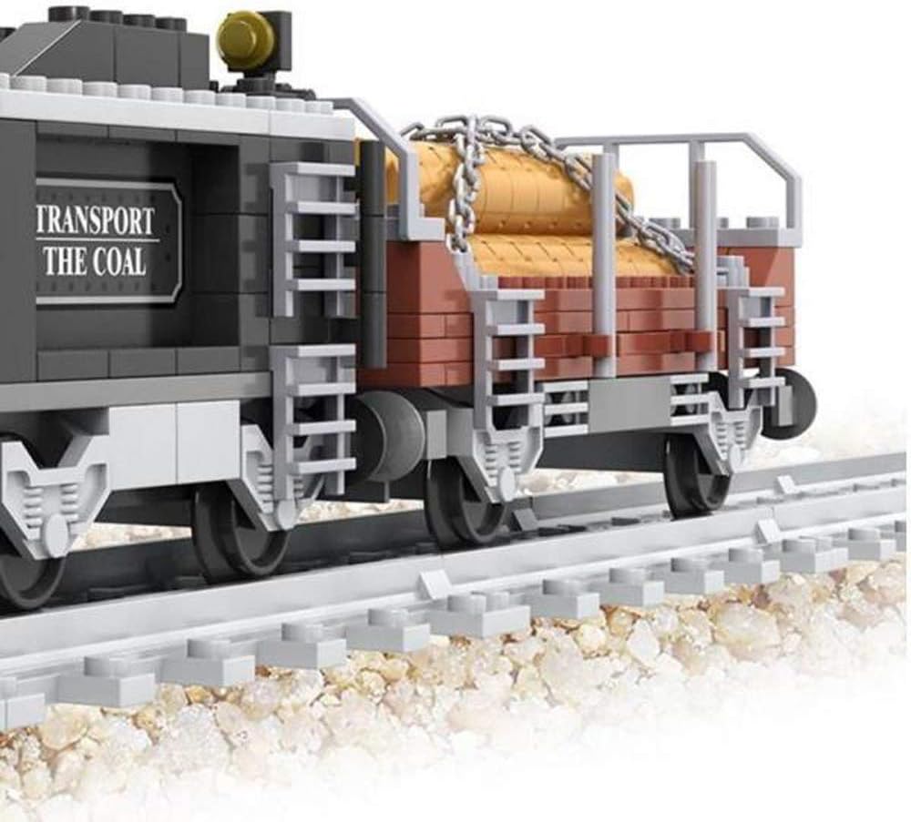 Brigamo Building blocks train historical locomotive with two freight ...