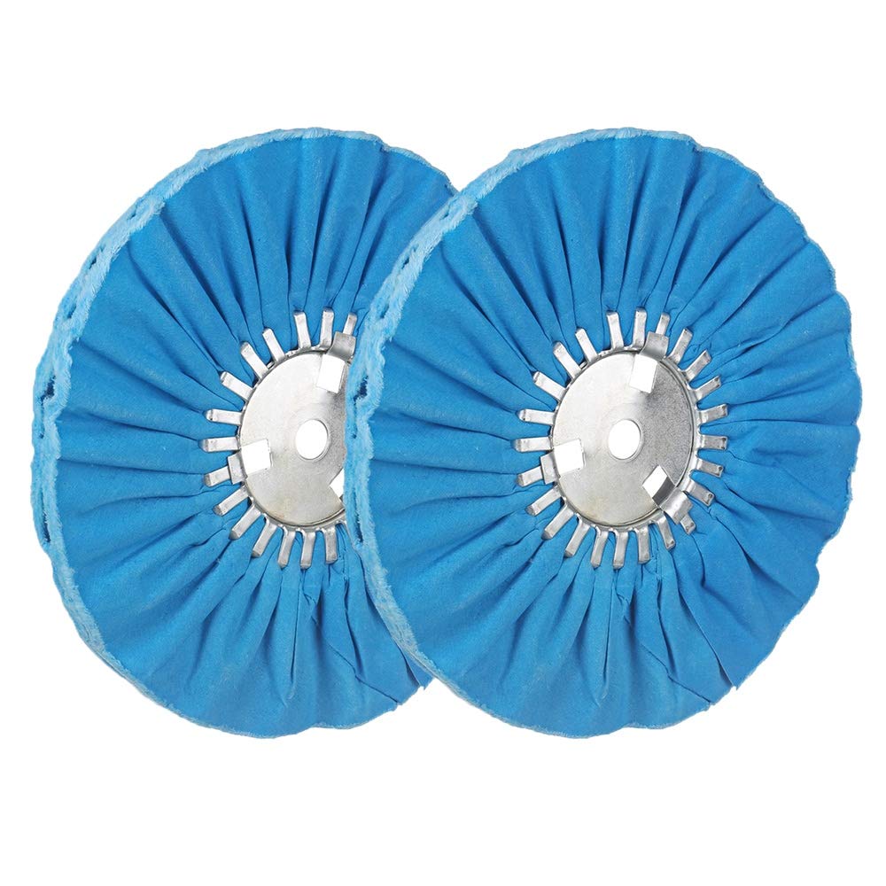 10" Blue Airway Buffing Wheel,5/8'' Arbor Hole,16 Plys/Coarse Polishing for Angle Grinder,2PCs