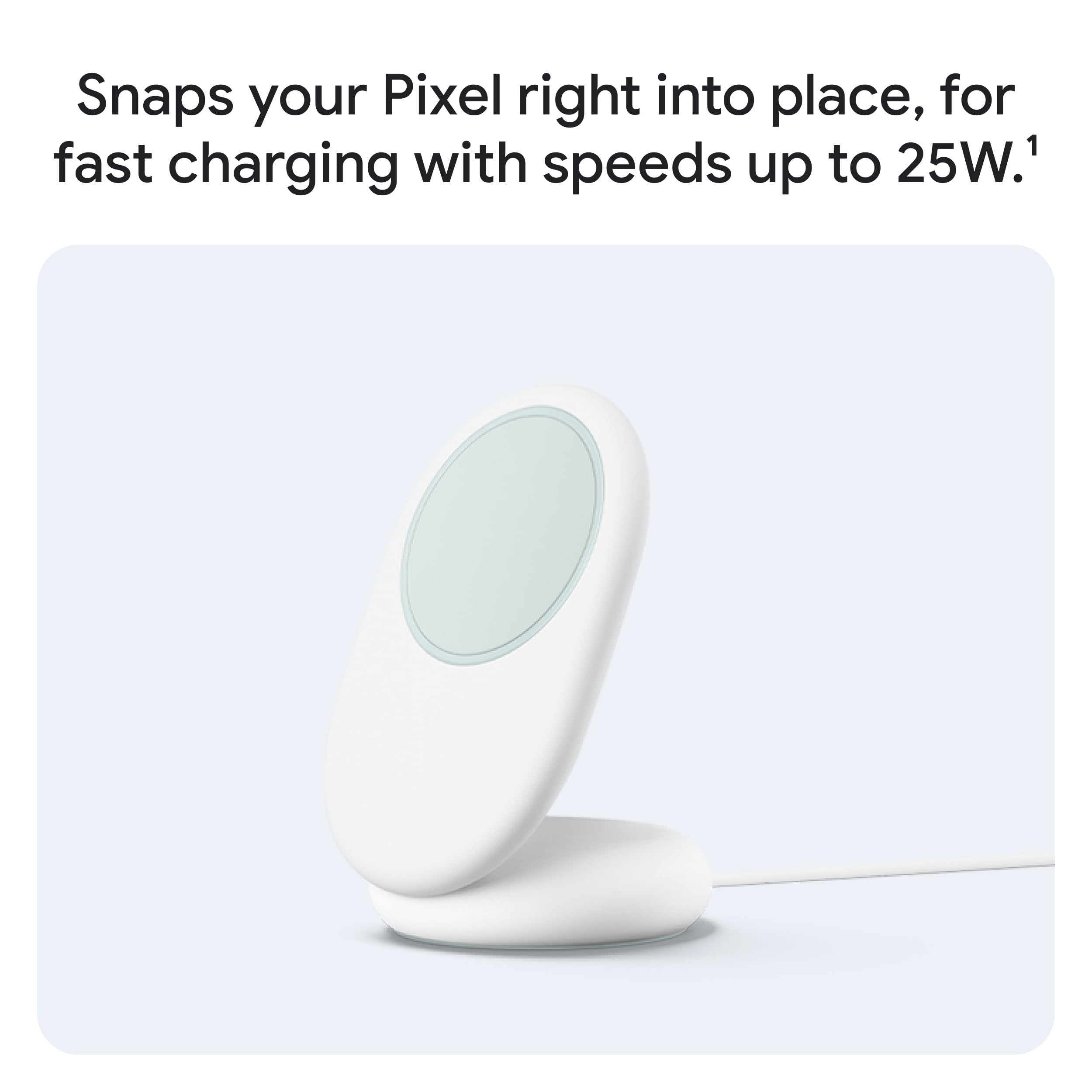 Google Caricatore Pixelsnap con supporto - Caricabatterie wireless Qi2 da 25 W e supporto (Made by Google)