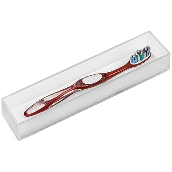 Drawer Toothbrush Holder for Bathroom Vanity, Acrylic Organizer with Drainage Hole and Water-Absorbed Cloth, Compatible with Extra Clean, Oral-B CrossAction Transparent