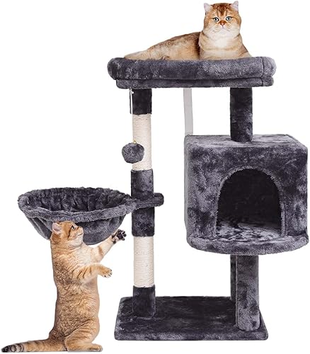 SYANDLVY Árbol pequeño para gatos de interior, torre de actividades para gatos, condominio con poste rascador para gatitos, soporte de escalada con