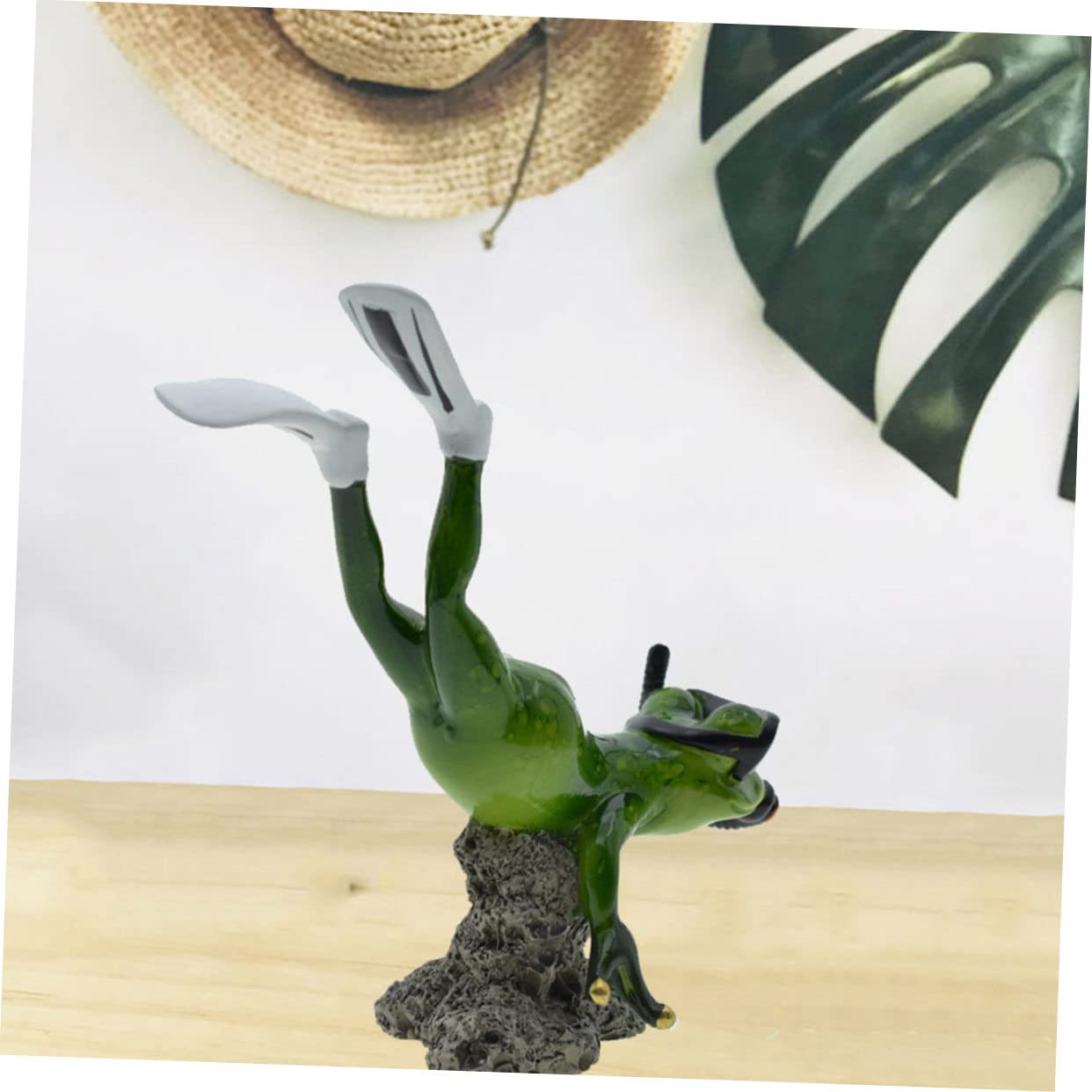 Toyvian 1 para Rzeźba Żaby z Żywicy Ozdoba Do Ogrodu Dekoracja Wnętrz Ornament Kształcie Nurkującego Zwierzęcia Idealna Do Użytku Wewnętrznego i Zewnętrznego