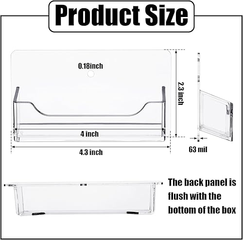 Miniatura 2 de Wesiti 12 soportes para tarjetas de visita de montaje en pared, acrílico transparente, soporte para tarjetas de visita, soporte de plástico para