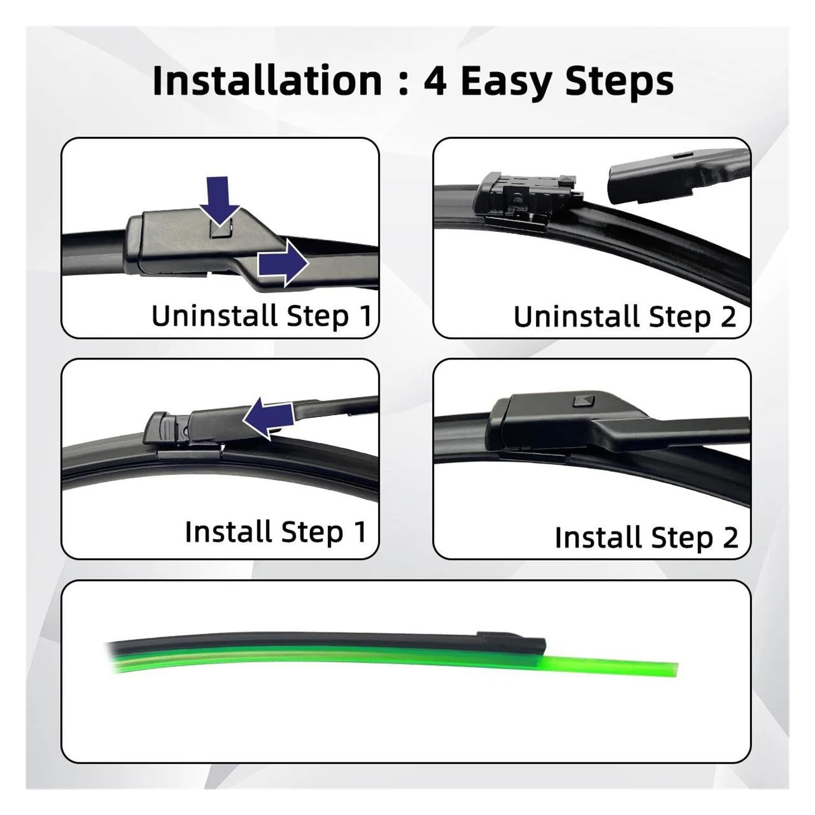 Tergicristalli Spazzole Tergicristallo Per Peugeot 2008 2013-2018 Spazzole Tergicristalli Anteriori E Posteriori In Gomma Morbida Parabrezza Auto 26“+16”+11"(6 wipers)