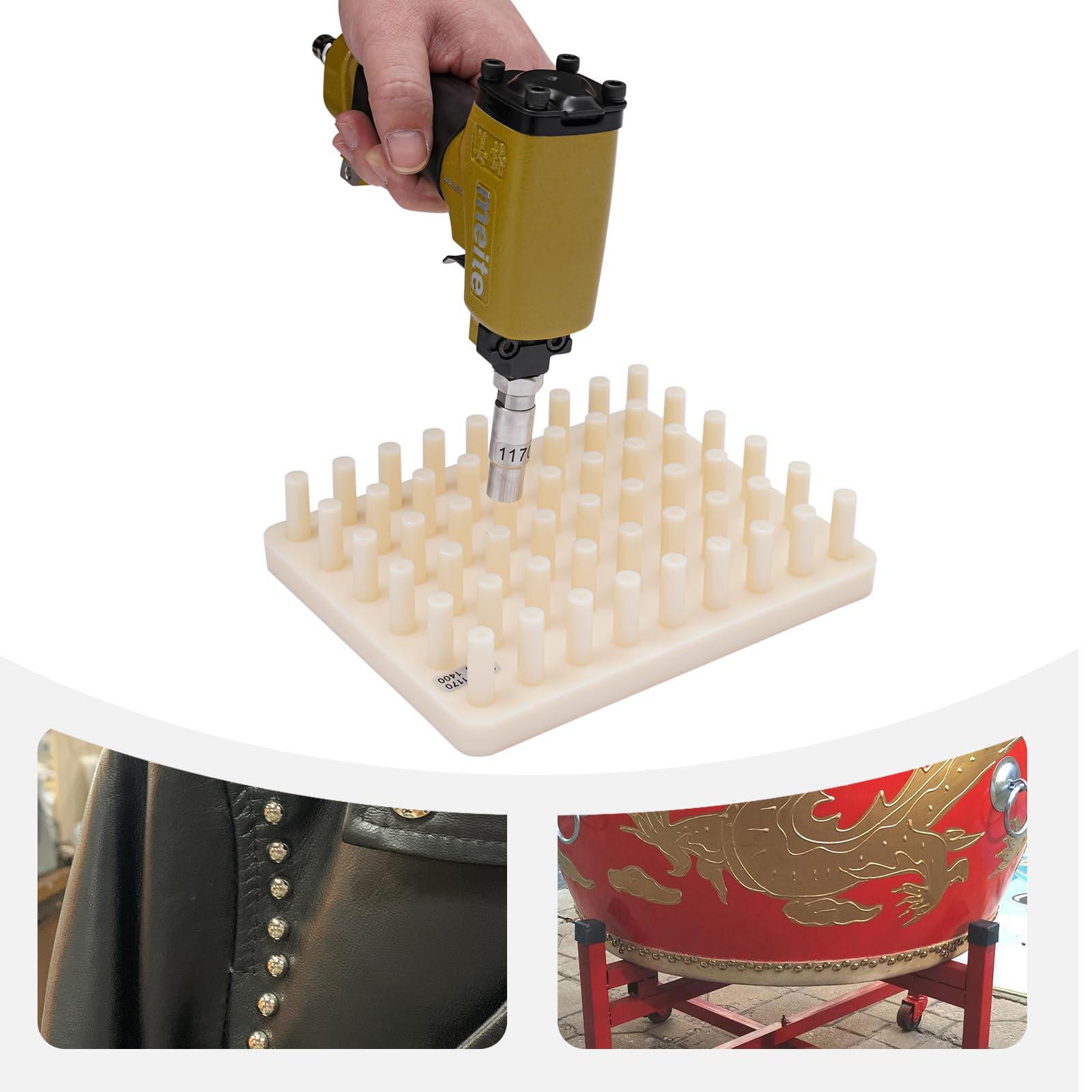 Chiodatrice ad aria compressa, pistola per unghie, chiodatrice pneumatica con 54 capacità di chiodo, lega di alluminio, per lavori di legno, decorazioni, mobili