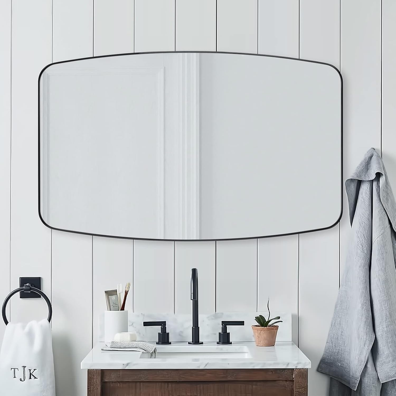 ANDY STAR Oval Mirrors for Bathroom, 30x48’’ Black Oval