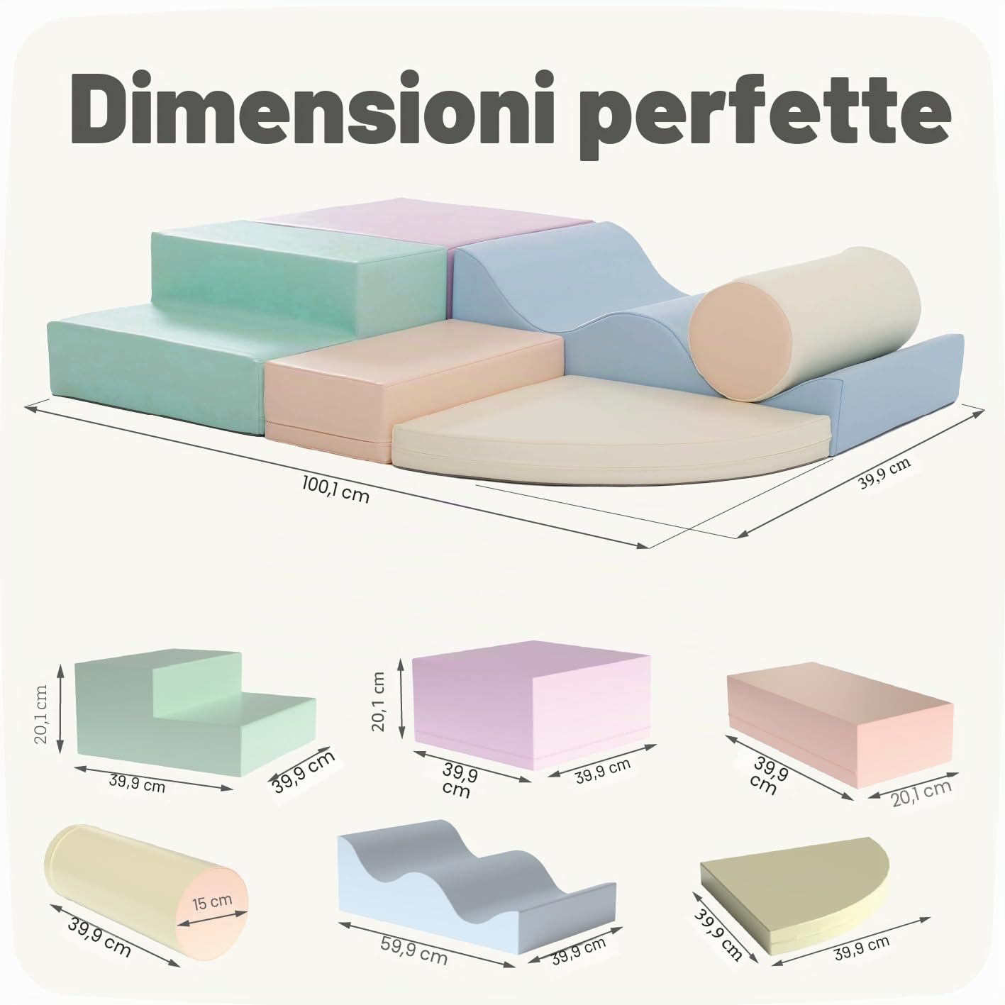 IGLU Soft Play 6 XL Blocchi in Schiuma per Bambini Set da Gioco
