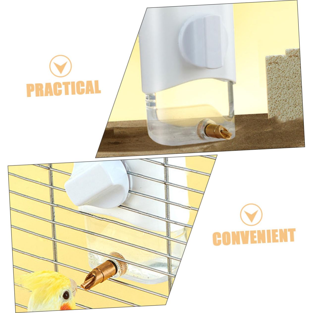 BESPORTBLE 4pezzi Dispenser Per Uccelli Leggera Bevitore Automatico Per Pappagalli e Uccelli Da Gabbia Design Pratico e Resistente Accessorio Per Animali Domestici Facile Da Installare e