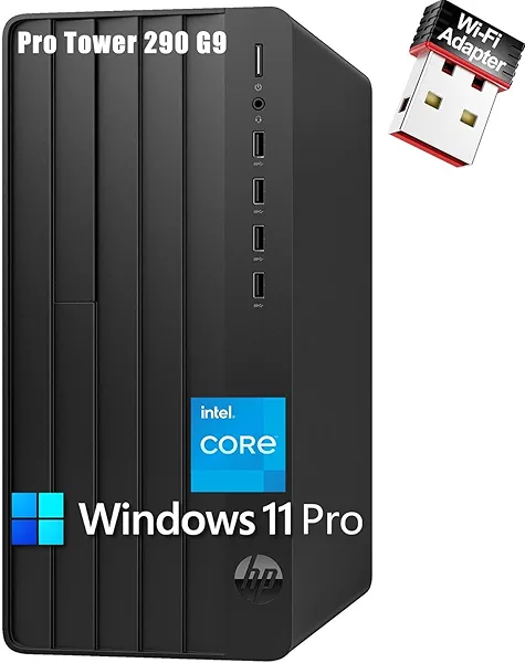 HP Desktop Computer Business Tower PC, 13th Gen Intel 4-Core Processor (Beat i5-12400), 32GB DDR4 RAM, 1TB PCIe SSD, WiFi Adapter, RJ-45, HDMI, VGA, Keyboard and Mouse, Windows 11 Pro