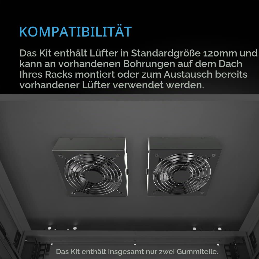 AC Infinity Racklüfter-Kit für Rack-Oberseite – Leises Dual-Lüftersystem
