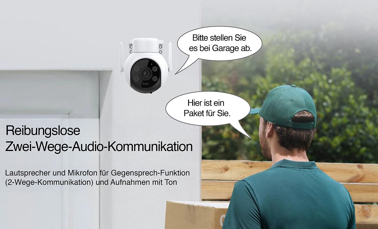 7links Camera: 2er-Set WLAN-Pan-Tilt-Outdoorkamera mit 4K-Auflösung, Farb-Nachtsicht (Überwachungskamera Outdoor, WLAN Kamera 4K, IP)
