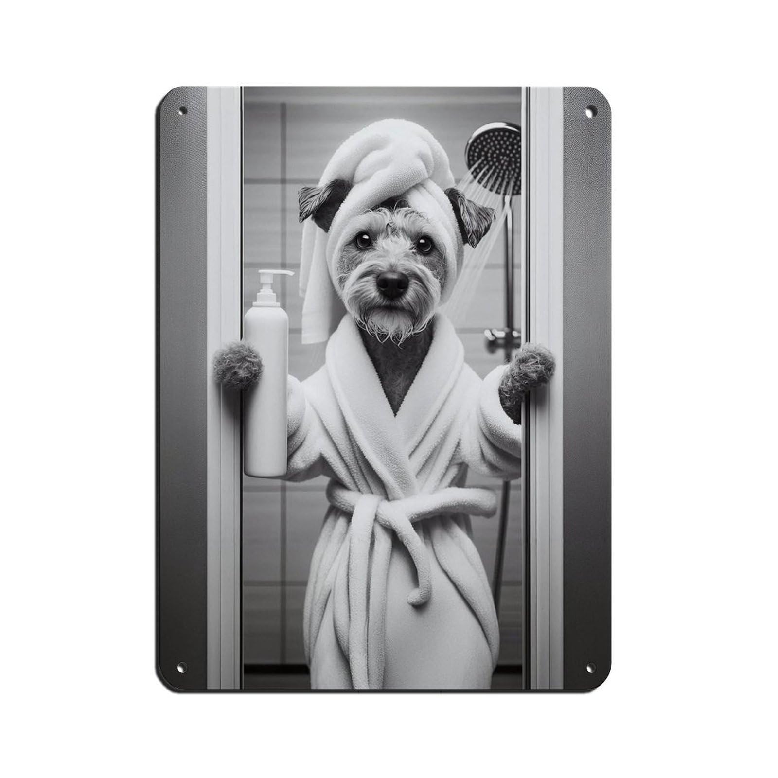 Patterdale Terrier Bathroom Art Poster Retro Poster Metal Tin Sign Chic Art Retro Iron Painting Bar People Cave Cafe Family Garage Poster Wall Decoration 12x16inch(30x40cm)