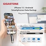 GIGASTONE USB-C Externe SSD 1TB Jeu iPhone15 USB3.2 Gen2 1,050MB/s Clé USB-A&C double portable à l'état solide MacBook iPad Smartphone portable SSD Disque dur de sauvegarde pour PS5 Console