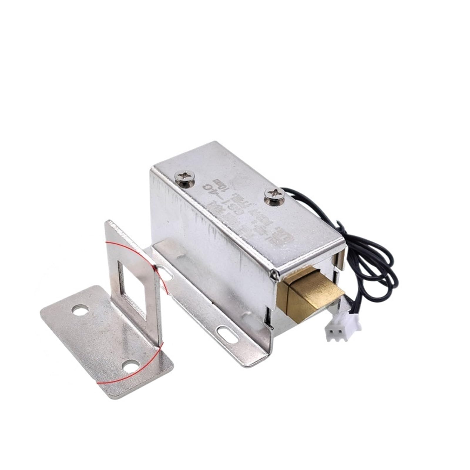 Zamek elektromagnetyczny 12 V 24 V elektryczny zamek do szuflady drzwi szafki 10 mm i płyta prowadząca (24 V i płyta prowadząca)