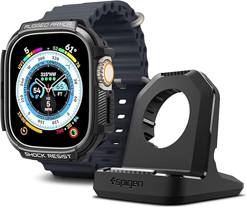 Spigen Funda resistente y soporte de armadura resistente diseñado para Apple Watch Ultra 3/2/1 1.929 in