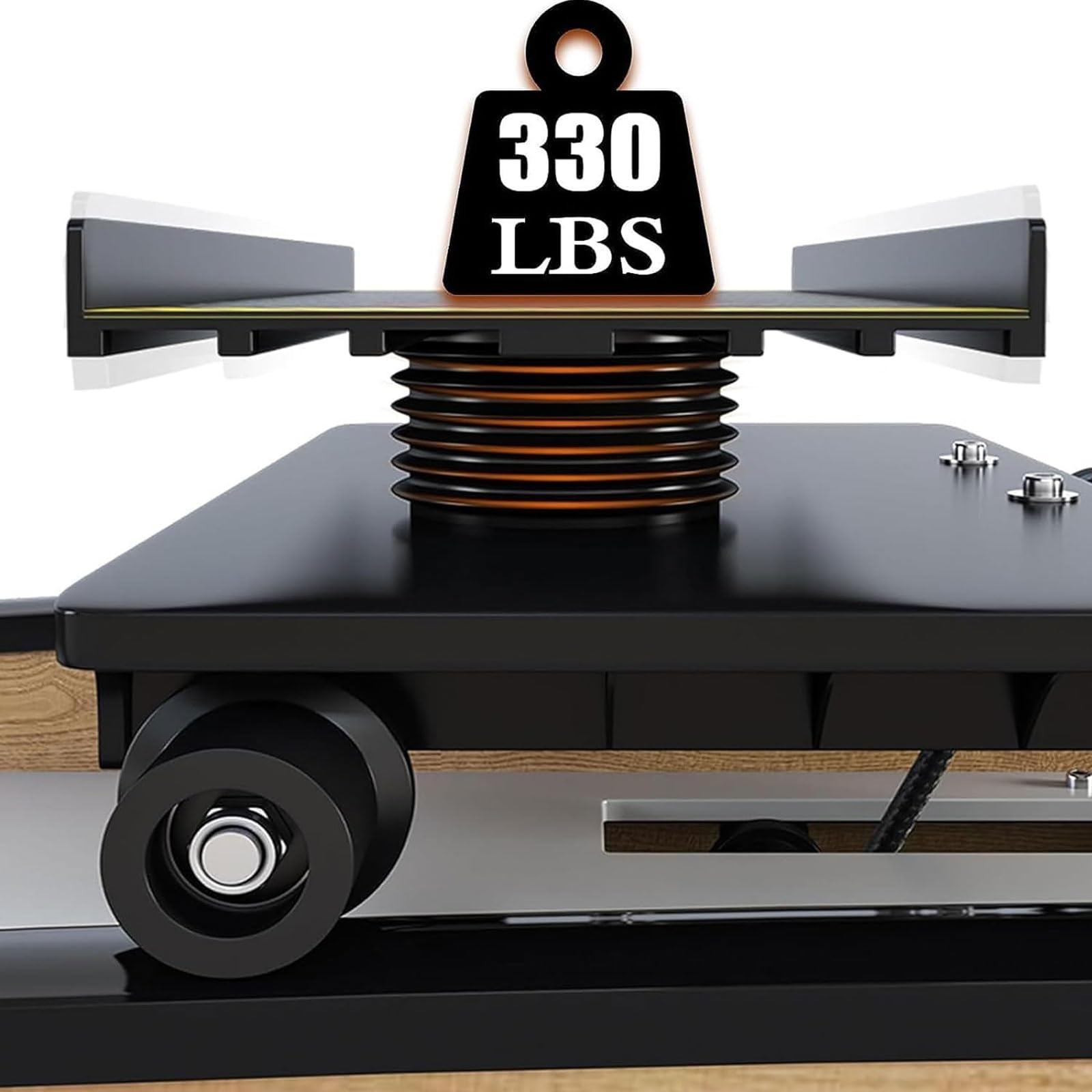 DINGK Skimaschine, Indoor-Skitrainingssimulator, Fitness-Yoga-Shaping-Skisimulator mit Aluminiumpedalen und Gummirollen, Einstellbarer Widerstand, hält sicher 330 Pfund, für Hockey, Eislaufen