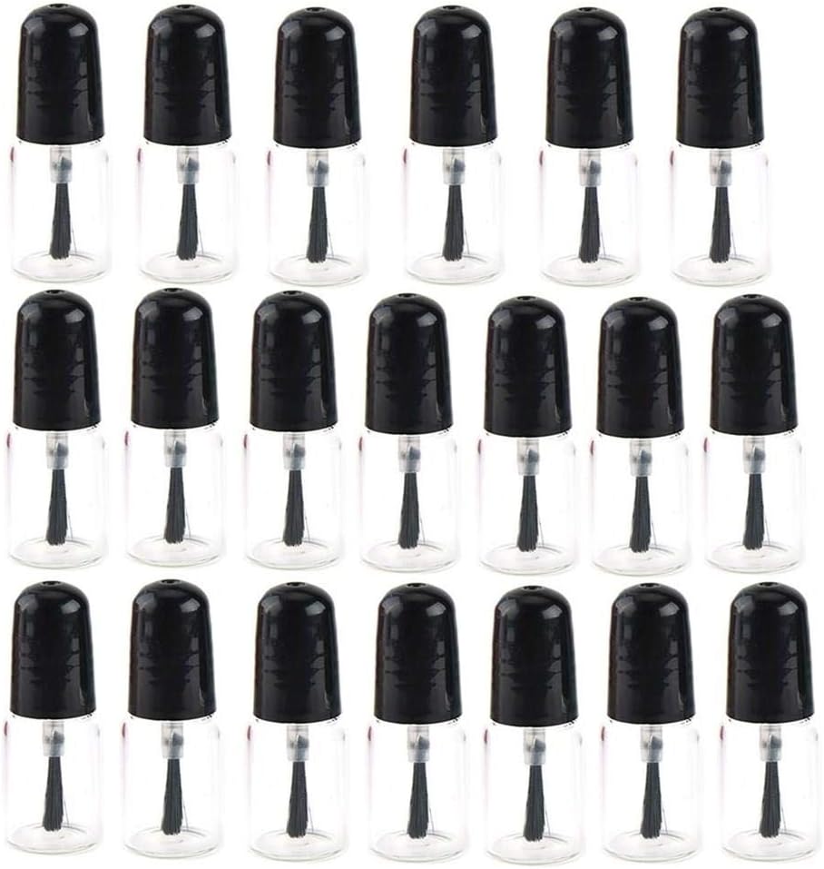 20 Pieces Empty Nail Polish Bottles with Brush Cap, Clear Glass Bottle Container (3ml)