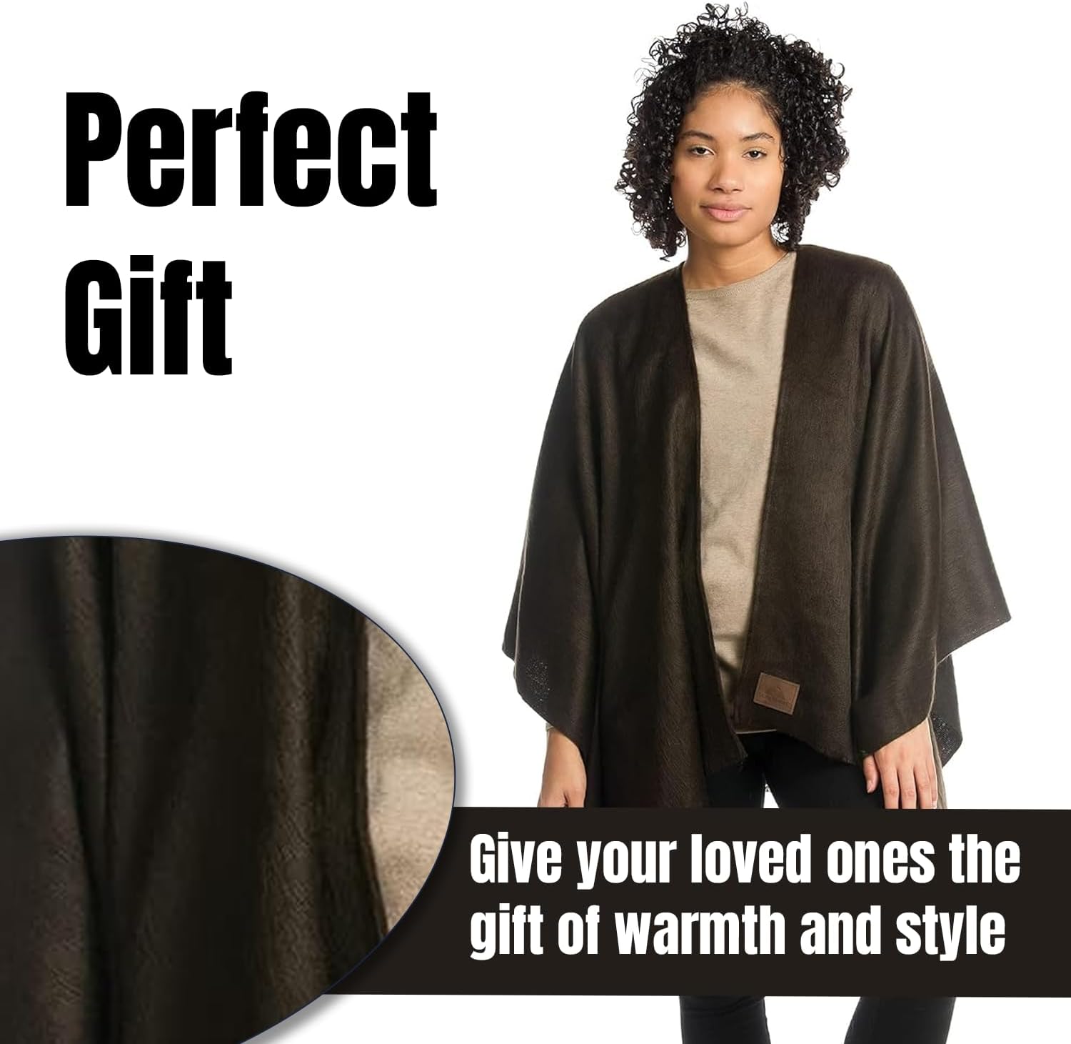 Lazy Llama Eco Wear Neck Warmer, Woven Alpaca Shawl Wrap, Gift for Her
