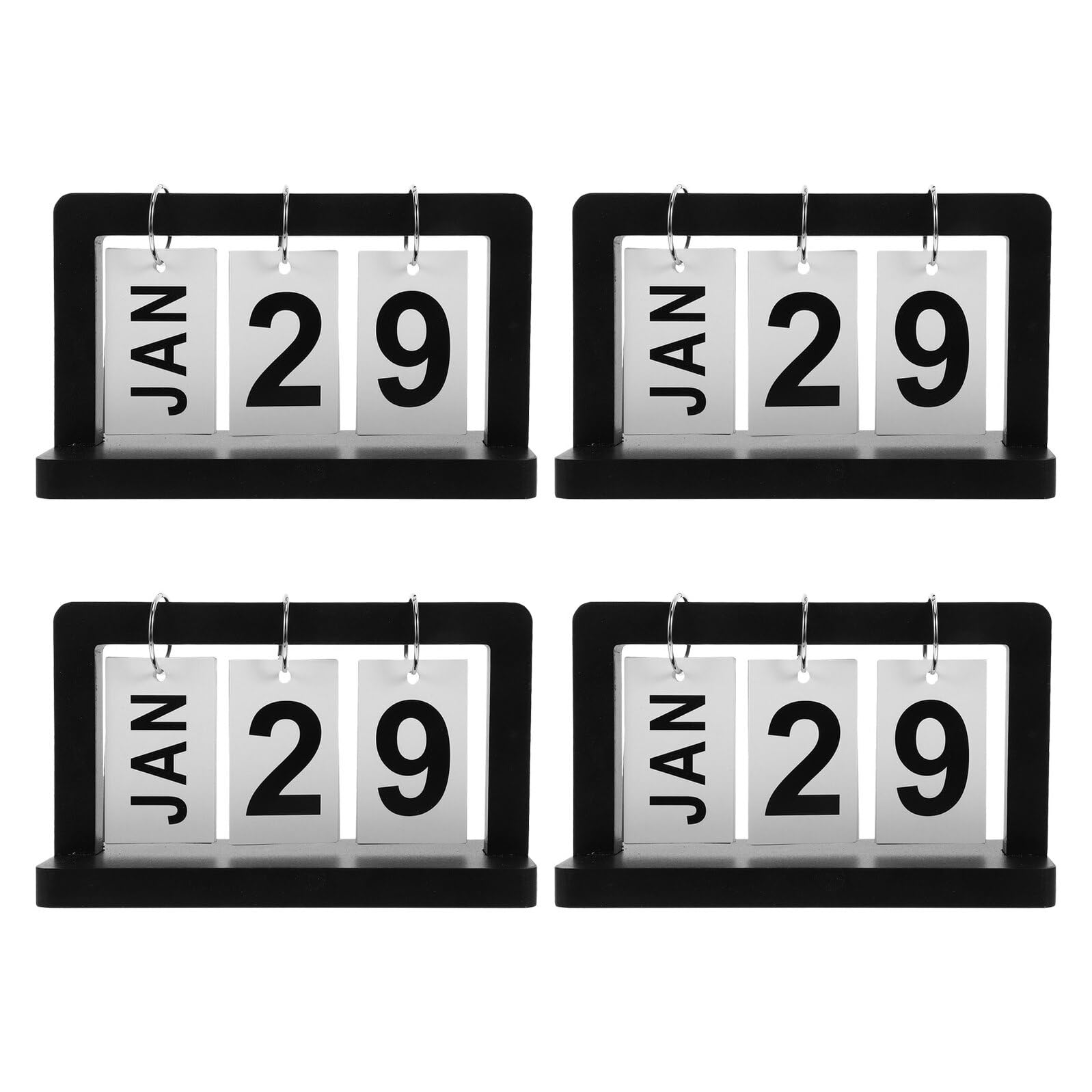 4pezzi Calendario da Scrivania Libro in Legno Display Giornaliero Riutilizzabile per Organizzazione Mensile Design Vintage per Ufficio o Casa