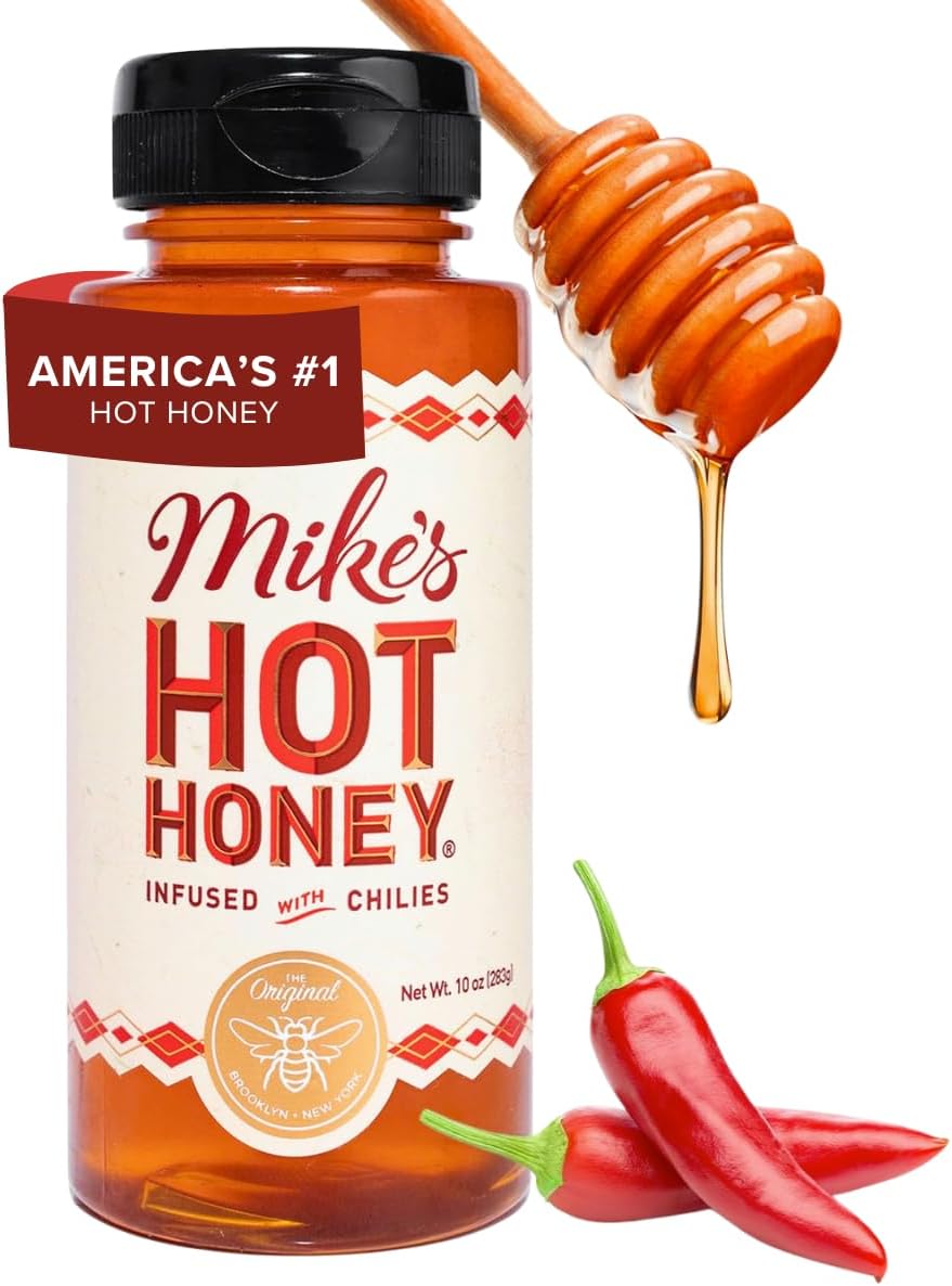 Mike’s Hot Honey, America’s #1 Brand of Hot Honey, Spicy Honey, All Natural 100% Pure Honey Infused with Chili Peppers, Gluten-Free, Paleo-Friendly (10oz Bottle, 1 Pack) Mike’s Hot Honey, America’s #1 Brand of Hot Honey, Spicy Honey, All Natural 100% Pure Honey Infused with Chili Peppers, Gluten-Free, Paleo-Friendly (10oz Bottle, 1 Pack)