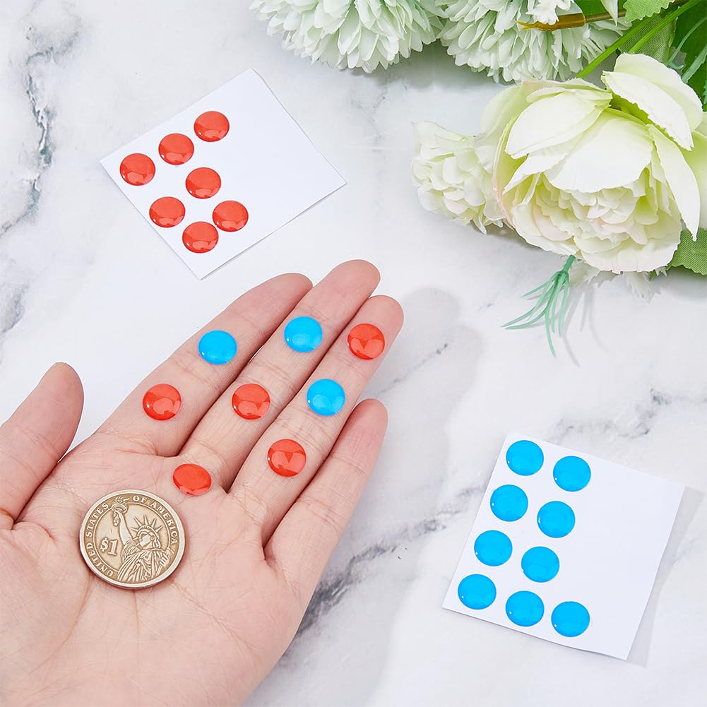 SUPERFINDINGS 24pcs 2-Color Hot & Cold Water Stickers, Epoxy Resin, Red & Blue, 10mm Diameter, Kitchen & Bathroom Faucet Stickers - Image 3