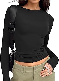Camisetas de manga larga, para mujer, a la moda, de otoño 2025, ombligueras básicas para salir, trajes de entrenamiento, ropa Y2K