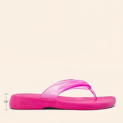 XIXITIAO Jelly Sandals Jelly Flip Flops for Women Comfortable Summer Beach Walking Basic Thong Sandals Slip On Indoor Outdoor Shower Shoes