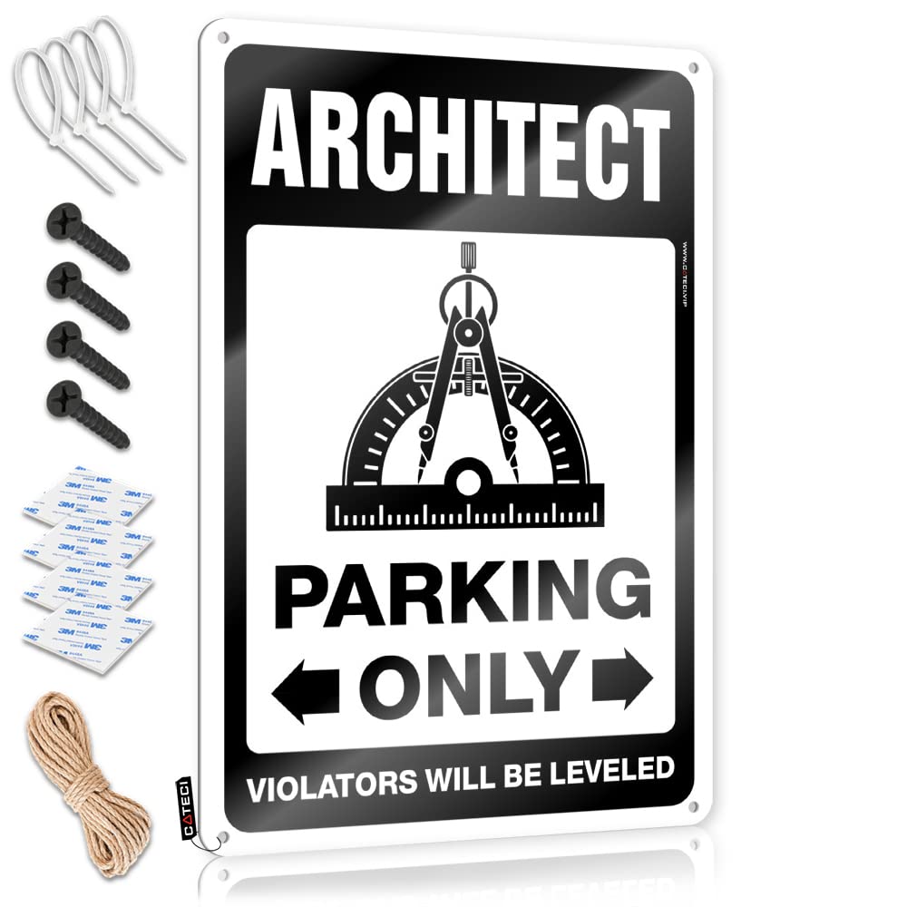 Krazmurongd Men's One Color Funny Home Sign Architect Parking Only Tin Sign Funny Decor For Bar Bar Sign Home Decor