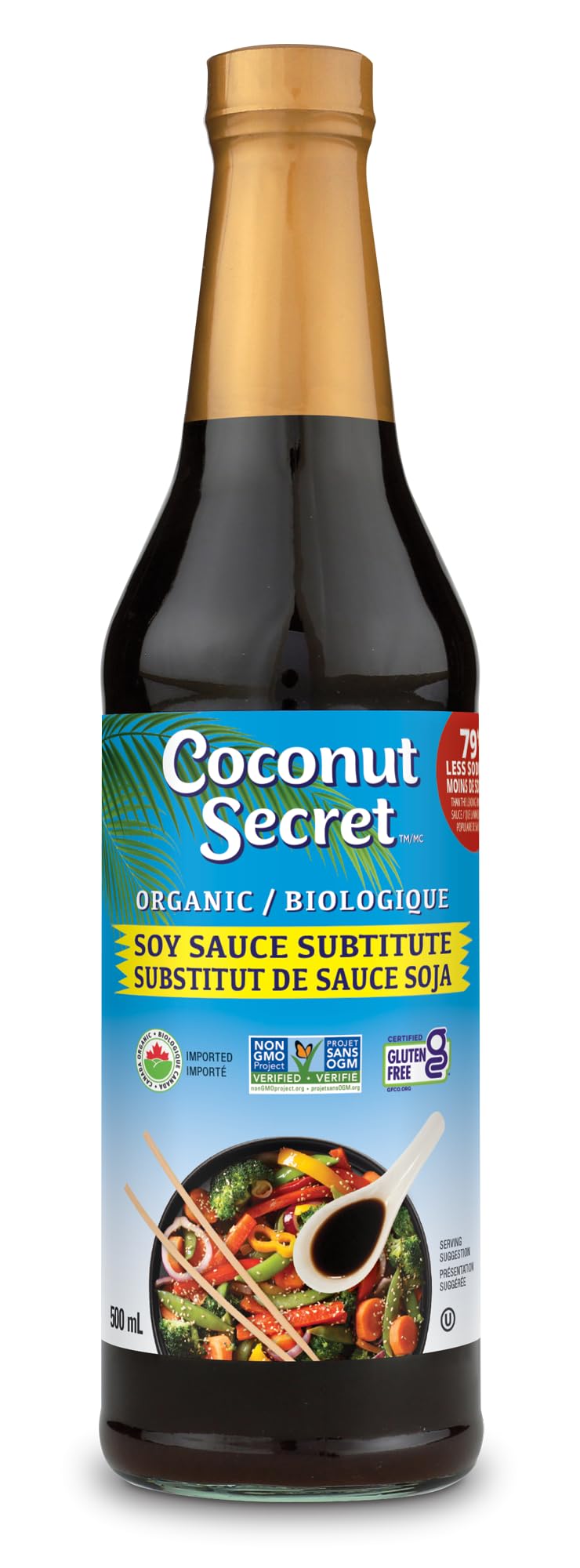 Coconut Secret Coconut Aminos - 16.9 fl oz - Low Sodium Soy Sauce Alternative, Low-Glycemic - Organic, Vegan, Non-GMO, Gluten-Free, Kosher - Keto, Paleo - 101 Total Servings